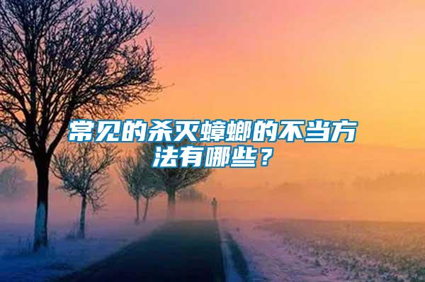常見的殺滅蟑螂的不當(dāng)方法有哪些？