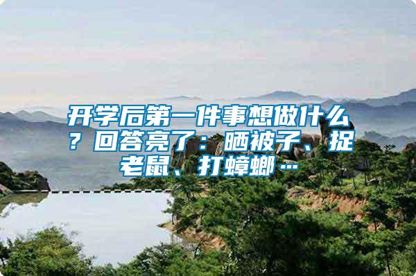 開學后第一件事想做什么？回答亮了：曬被子、捉老鼠、打蟑螂…