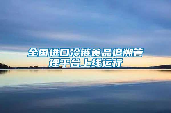 全國進口冷鏈?zhǔn)称纷匪莨芾砥脚_上線運行