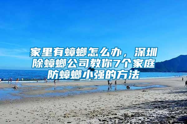 家里有蟑螂怎么辦,深圳除蟑螂公司教你7個(gè)家庭防蟑螂小強(qiáng)的方法