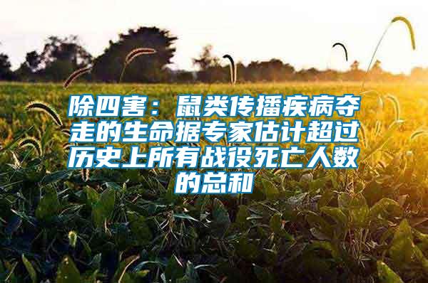 除四害:鼠類傳播疾病奪走的生命據(jù)專家估計超過歷史上所有戰(zhàn)役死亡人數(shù)的總和