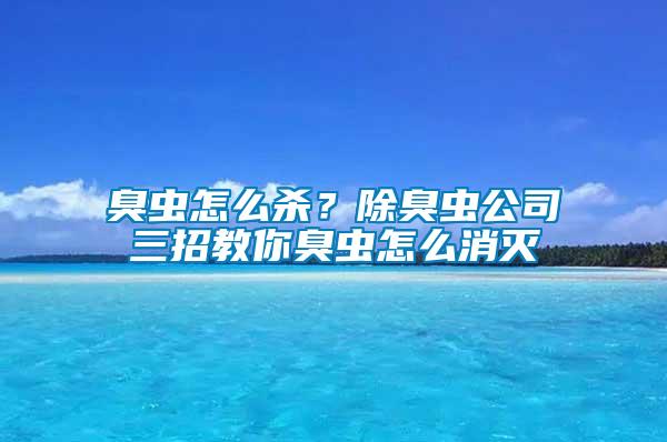 臭蟲怎么殺？除臭蟲公司三招教你臭蟲怎么消滅