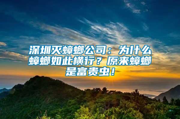 深圳滅蟑螂公司：為什么蟑螂如此橫行？原來(lái)蟑螂是富貴蟲(chóng)！