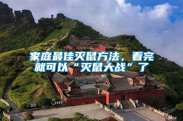 家庭最佳滅鼠方法，看完就可以“滅鼠大戰(zhàn)”了